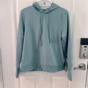 Laundry by Shelli Segal Activewear Hoodie L | Blue Green Fleece Lined Pullover